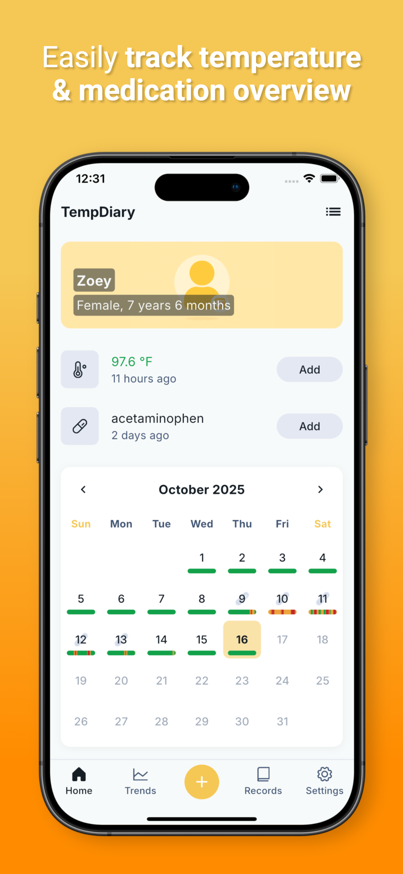 TempDiary Screenshot 1